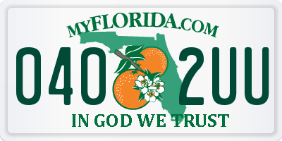 FL license plate 0402UU