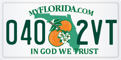 FL license plate 0402VT