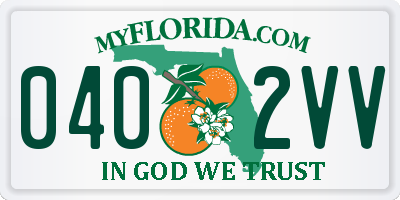 FL license plate 0402VV