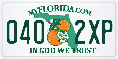 FL license plate 0402XP