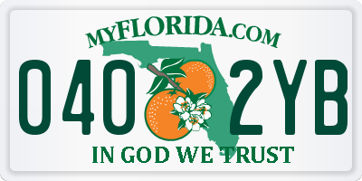 FL license plate 0402YB