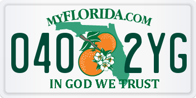 FL license plate 0402YG