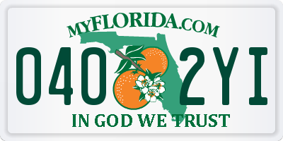 FL license plate 0402YI