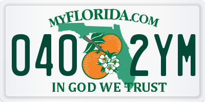 FL license plate 0402YM