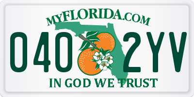 FL license plate 0402YV