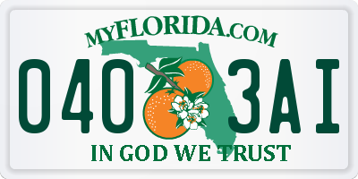 FL license plate 0403AI