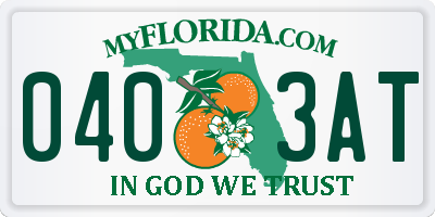 FL license plate 0403AT