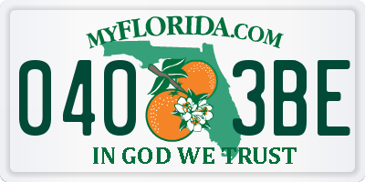 FL license plate 0403BE
