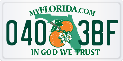 FL license plate 0403BF