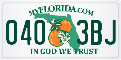 FL license plate 0403BJ