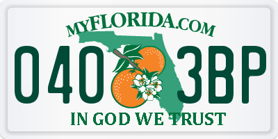 FL license plate 0403BP