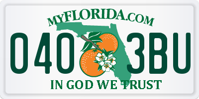 FL license plate 0403BU