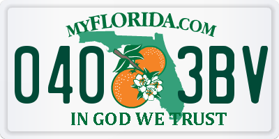 FL license plate 0403BV