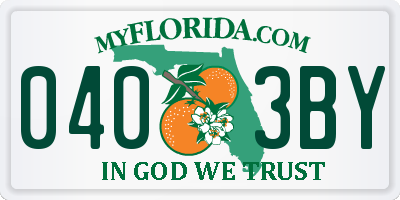FL license plate 0403BY
