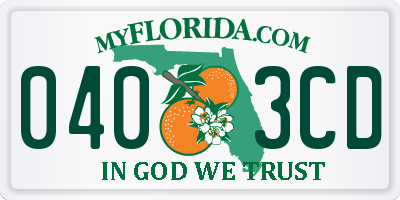 FL license plate 0403CD