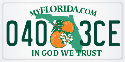FL license plate 0403CE