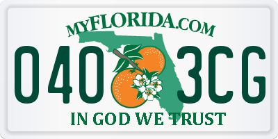 FL license plate 0403CG