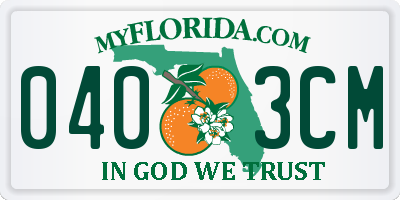 FL license plate 0403CM
