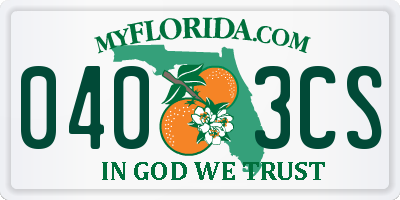 FL license plate 0403CS
