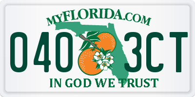 FL license plate 0403CT