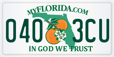 FL license plate 0403CU