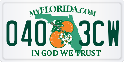 FL license plate 0403CW