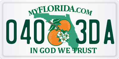 FL license plate 0403DA