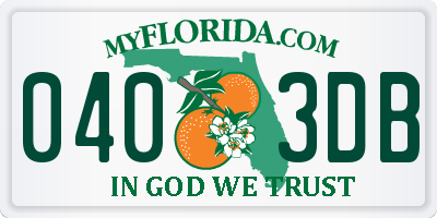 FL license plate 0403DB