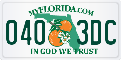 FL license plate 0403DC