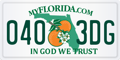 FL license plate 0403DG