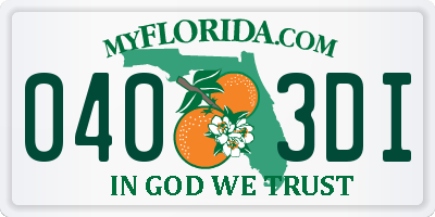 FL license plate 0403DI