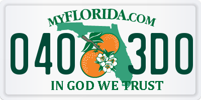 FL license plate 0403DO