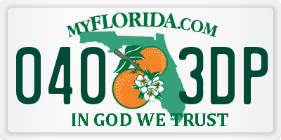 FL license plate 0403DP