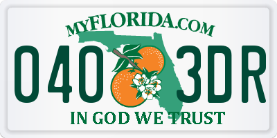 FL license plate 0403DR