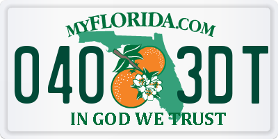 FL license plate 0403DT
