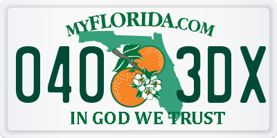 FL license plate 0403DX