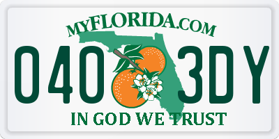 FL license plate 0403DY