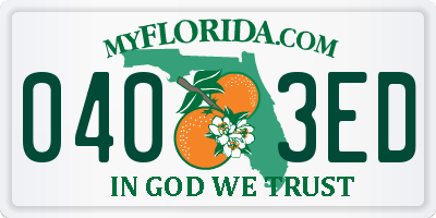 FL license plate 0403ED