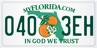 FL license plate 0403EH