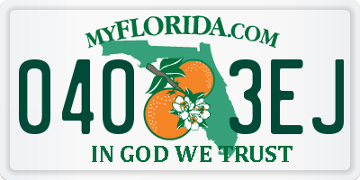 FL license plate 0403EJ