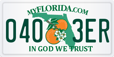FL license plate 0403ER