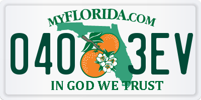 FL license plate 0403EV