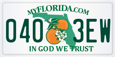 FL license plate 0403EW