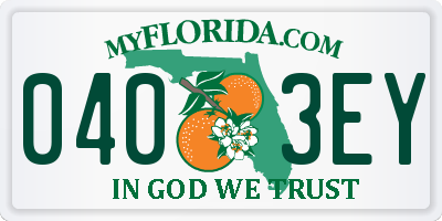 FL license plate 0403EY