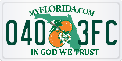 FL license plate 0403FC