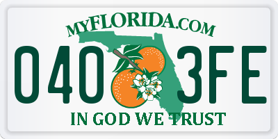 FL license plate 0403FE