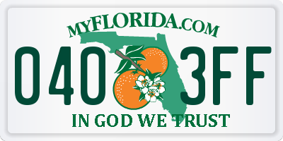 FL license plate 0403FF