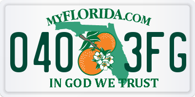 FL license plate 0403FG