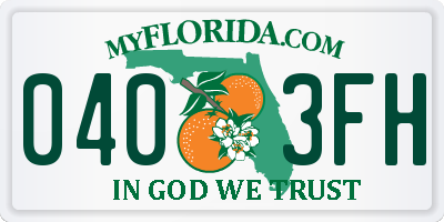 FL license plate 0403FH