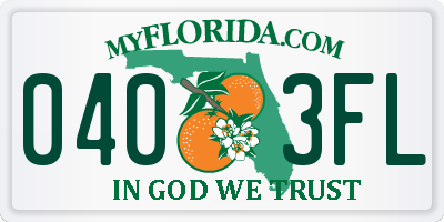 FL license plate 0403FL